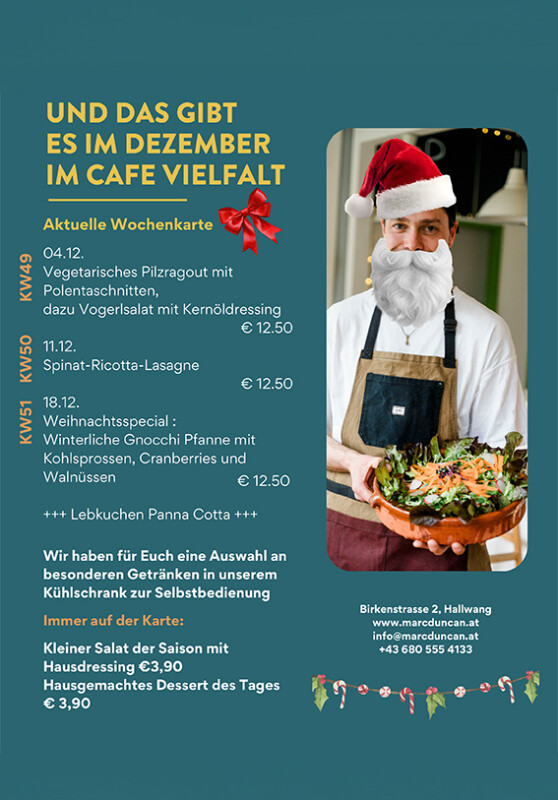 Menükarte Dezember 2025